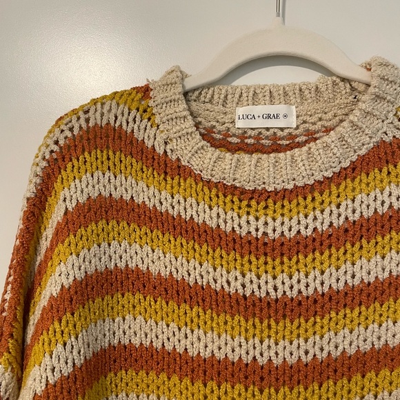 Luca and Grae Crochet Striped Sweater - Picture 2 of 5